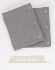 ein Paar Loopverlängerung in "salt & pepper", zusammengefaltet